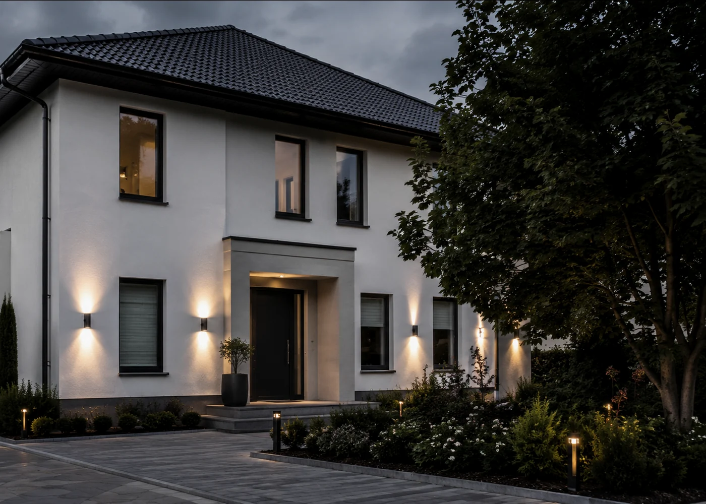 Wood house and garage